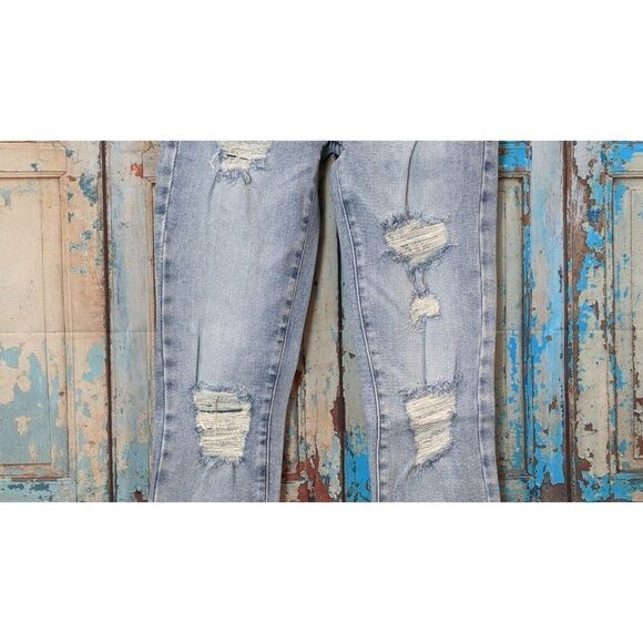 PacSun Womens Size 22 Blue Light Wash Distressed High Rise Jegging Denim Jeans - Picture 6 of 12